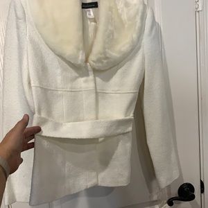 COPY - NEW Moda Off White Fur Suit Jacket & Skirt 4